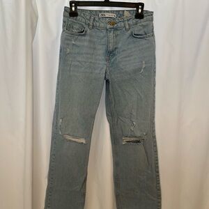 Zara Light Low-rise Distressed Jeans